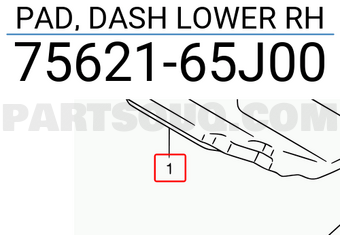 Suzuki 7562165J00 PAD, DASH LOWER RH