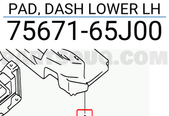 Suzuki 7567165J00 PAD, DASH LOWER LH