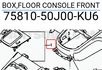 Suzuki 7581050J00KU6 BOX,FLOOR CONSOLE FRONT