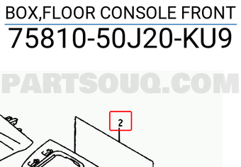 Suzuki 7581050J20KU9 BOX,FLOOR CONSOLE FRONT