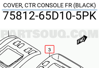 Suzuki 7581265D105PK COVER, CTR CONSOLE FR (BLACK)