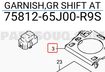 Suzuki 7581265J00R9S GARNISH,GR SHIFT AT