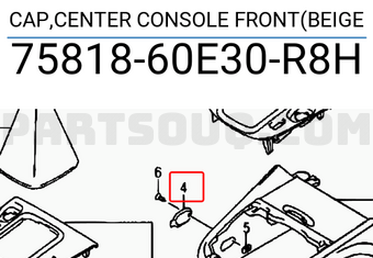 Suzuki 7581860E30R8H CAP,CENTER CONSOLE FRONT(BEIGE