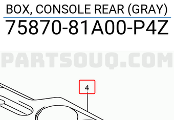 Suzuki 7587081A00P4Z BOX, CONSOLE REAR (GRAY)