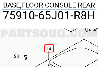 Suzuki 7591065J01R8H BASE,FLOOR CONSOLE REAR