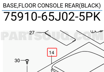 Suzuki 7591065J025PK BASE,FLOOR CONSOLE REAR(BLACK)