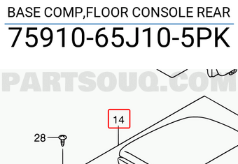 Suzuki 7591065J105PK BASE COMP,FLOOR CONSOLE REAR