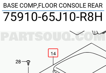 Suzuki 7591065J10R8H BASE COMP,FLOOR CONSOLE REAR