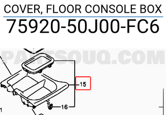 Suzuki 7592050J00FC6 COVER, FLOOR CONSOLE BOX