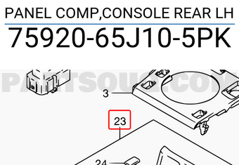 Suzuki 7592065J105PK PANEL COMP,CONSOLE REAR LH