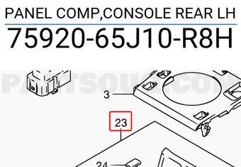 Suzuki 7592065J10R8H PANEL COMP,CONSOLE REAR LH