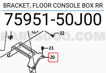 Suzuki 7595150J00 BRACKET, FLOOR CONSOLE BOX RR