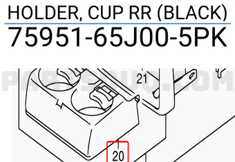 Suzuki 7595165J005PK HOLDER, CUP RR (BLACK)