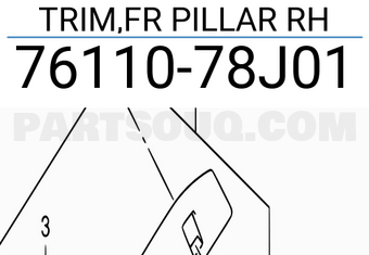 Suzuki 7611078J01 TRIM,FR PILLAR RH