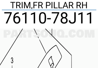 Suzuki 7611078J11 TRIM,FR PILLAR RH