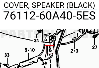 Suzuki 7611260A405ES COVER, SPEAKER (BLACK)