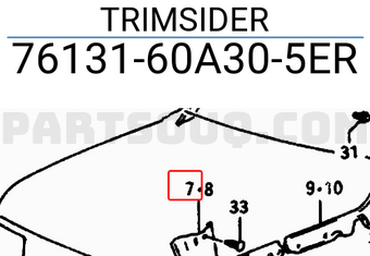 Suzuki 7613160A305ER TRIMSIDER