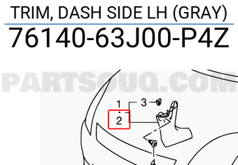 Suzuki 7614063J00P4Z TRIM, DASH SIDE LH (GRAY)