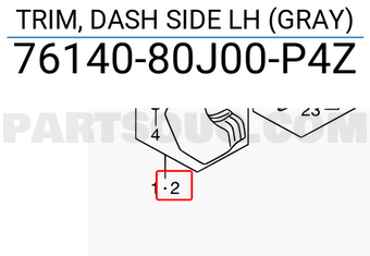 Suzuki 7614080J00P4Z TRIM, DASH SIDE LH (GRAY)
