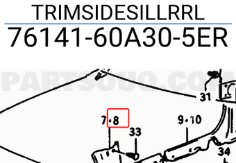 Suzuki 7614160A305ER TRIMSIDESILLRRL