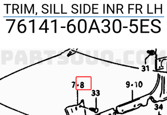 Suzuki 7614160A305ES TRIM, SILL SIDE INR FR LH