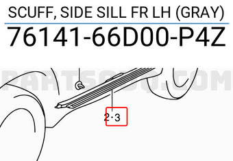 Suzuki 7614166D00P4Z SCUFF, SIDE SILL FR LH (GRAY)