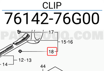 Suzuki 7614276G00 CLIP