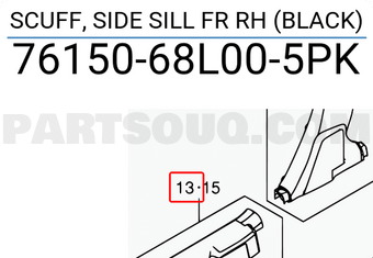 Suzuki 7615068L005PK SCUFF, SIDE SILL FR RH (BLACK)