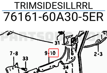 Suzuki 7616160A305ER TRIMSIDESILLRRL