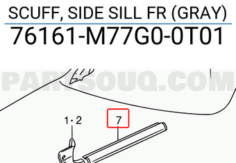Suzuki 76161M77G00T01 SCUFF, SIDE SILL FR (GRAY)