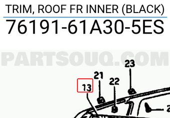 Suzuki 7619161A305ES TRIM, ROOF FR INNER (BLACK)