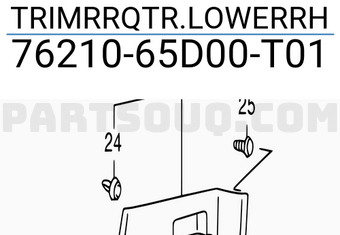 Suzuki 7621065D00T01 TRIMRRQTR.LOWERRH