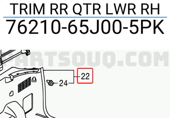 Suzuki 7621065J005PK TRIM RR QTR LWR RH