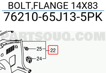 Suzuki 7621065J135PK BOLT,FLANGE 14X83