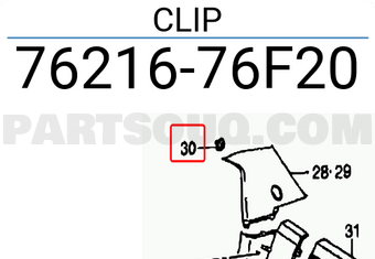 Suzuki 7621676F20 CLIP