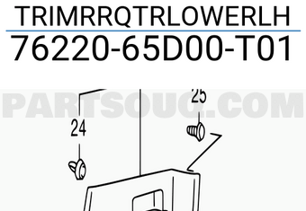 Suzuki 7622065D00T01 TRIMRRQTRLOWERLH