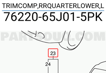 Suzuki 7622065J015PK TRIMCOMP,RRQUARTERLOWER,L