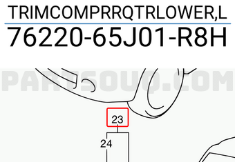 Suzuki 7622065J01R8H TRIMCOMPRRQTRLOWER,L