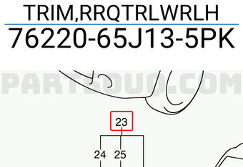 Suzuki 7622065J135PK TRIM,RRQTRLWRLH