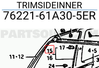 Suzuki 7622161A305ER TRIMSIDEINNER