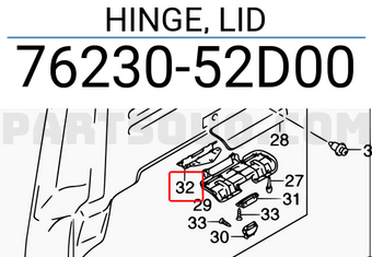 Suzuki 7623052D00 HINGE, LID