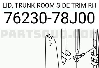 Suzuki 7623078J00 LID, TRUNK ROOM SIDE TRIM RH