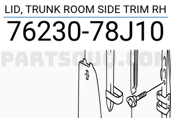 Suzuki 7623078J10 LID, TRUNK ROOM SIDE TRIM RH