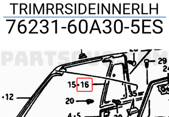 Suzuki 7623160A305ES TRIMRRSIDEINNERLH