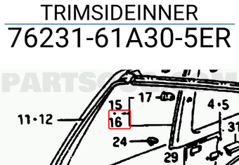 Suzuki 7623161A305ER TRIMSIDEINNER