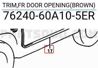 Suzuki 7624060A105ER TRIM,FR DOOR OPENING(BROWN)