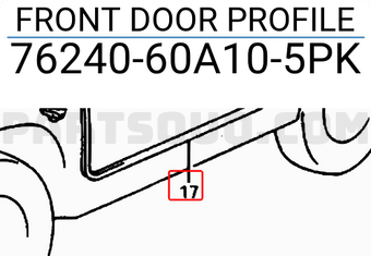Suzuki 7624060A105PK FRONT DOOR PROFILE