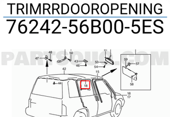 Suzuki 7624256B005ES TRIMRRDOOROPENING