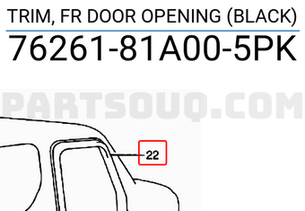 Suzuki 7626181A005PK TRIM, FR DOOR OPENING (BLACK)