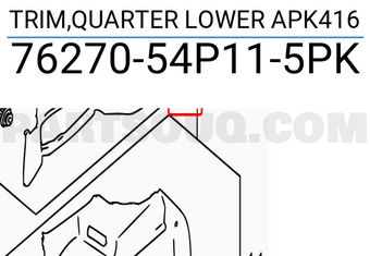Suzuki 7627054P115PK TRIM,QUARTER LOWER APK416